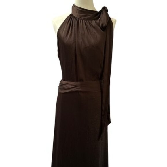 Sachin & Babi Size 12 Brown Halter Evening Gown - Picture 1 of 4